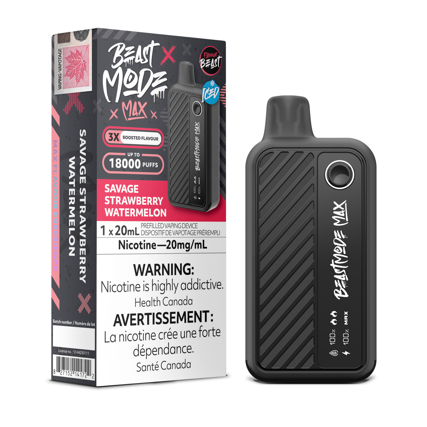Flavour Beast Beast Mode Max - Savage Strawberry Watermelon