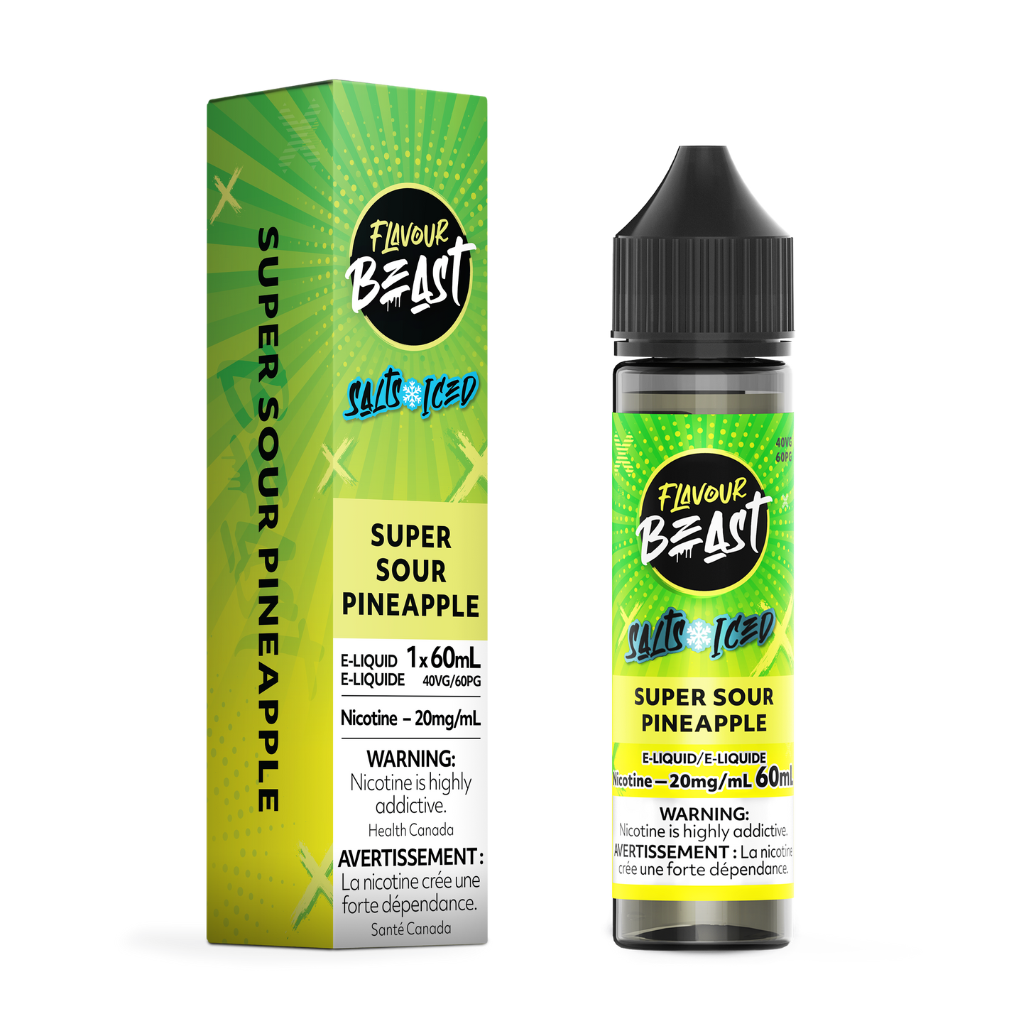 Flavour Beast Salt Nic Vape Juice -Super Sour Pineapple (60ml)