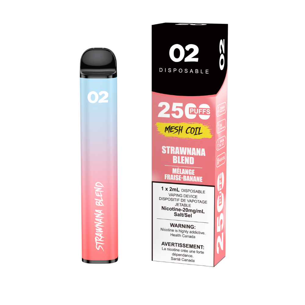O2 2500 Puffs Disposable Vape - Strawnana Blend