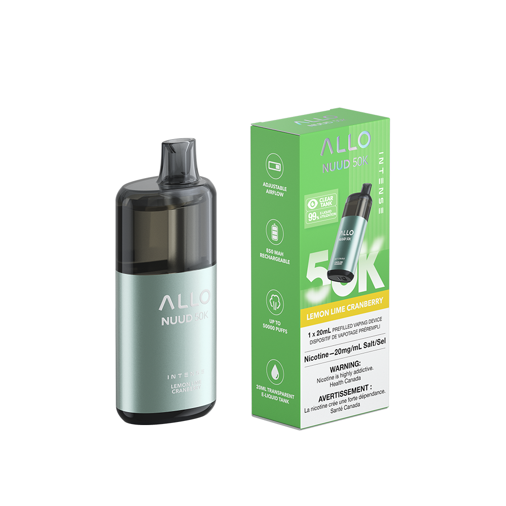 Allo Intense Nuud 50K Disposable Vape - Lemon Lime Cranberry (20mL)