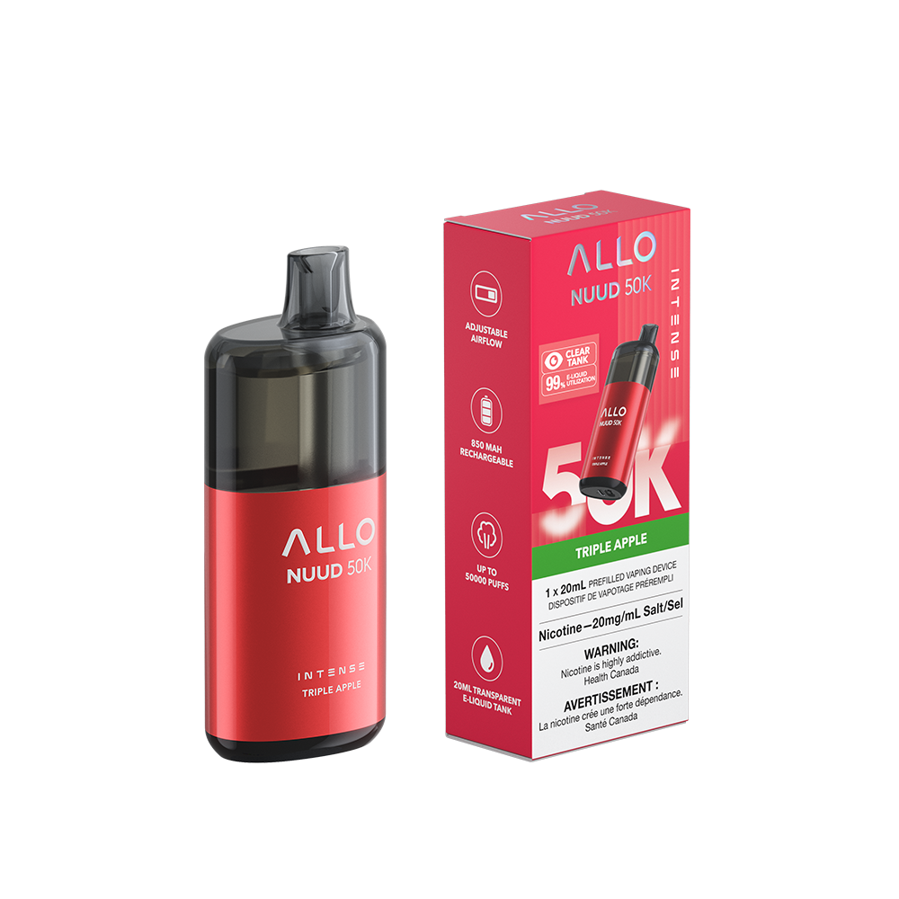 Allo Intense Nuud 50K Disposable Vape - Triple Apple (20mL)
