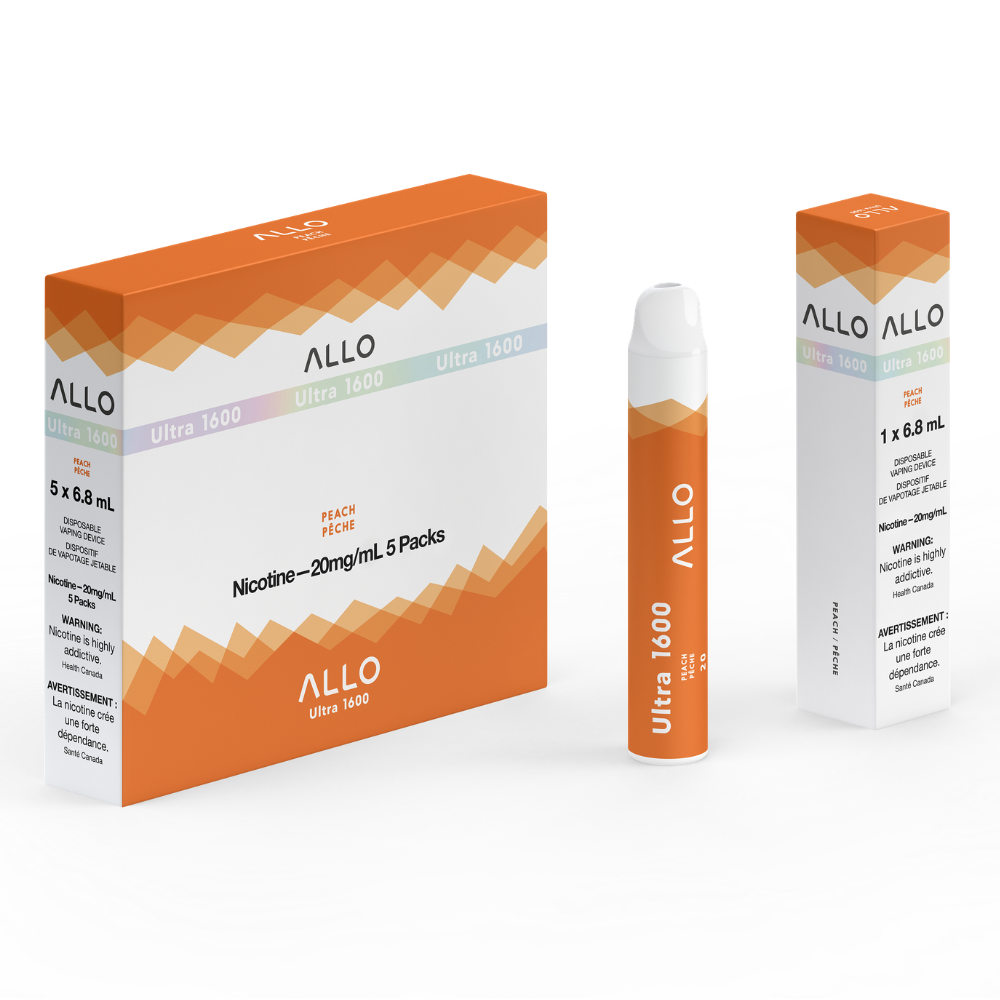 Allo Ultra 1600 Disposable Vape: Peach