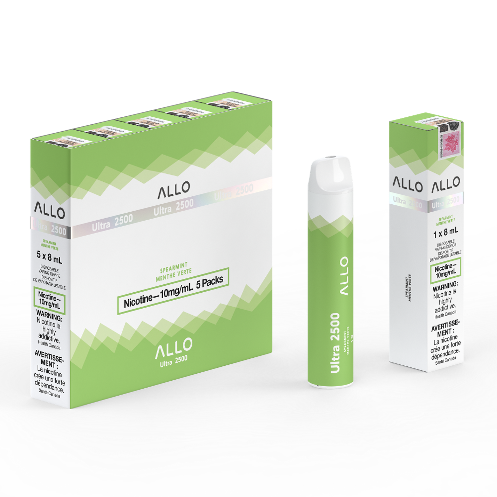 Allo Ultra 2500 Disposable Vape: Spearmint (8mL)