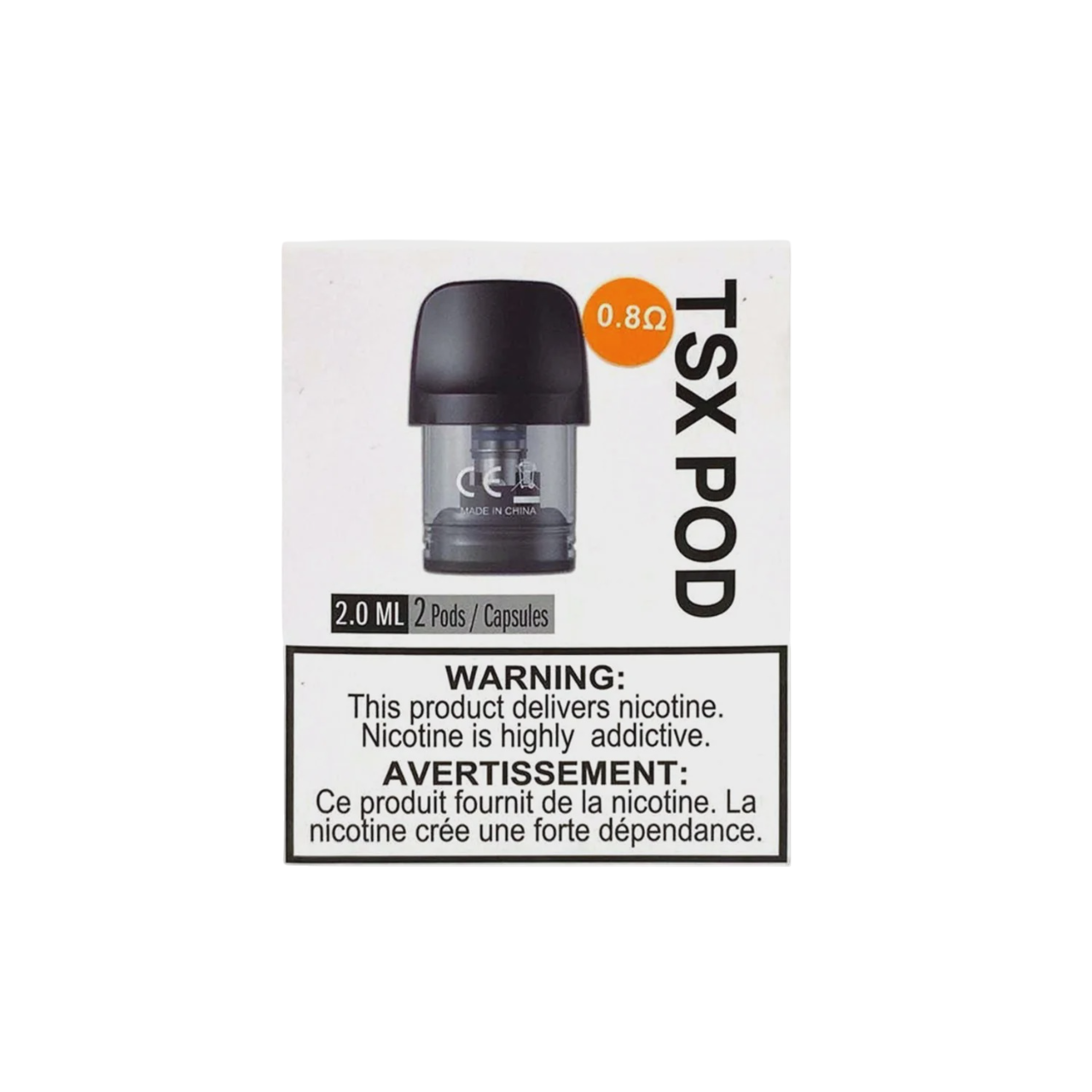 Aspire TSX Replacement Pod 0.8Ω 2 mL (2 Pack)