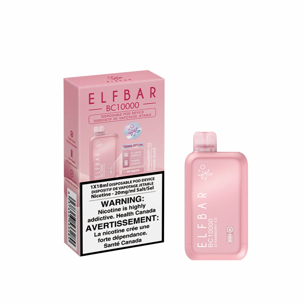 Elfbar BC10000 20mg disposable vape, sleek vape device, compact professional vape - Elf Bar BC10000 - Strawberry Ice – Puff Vapes Online