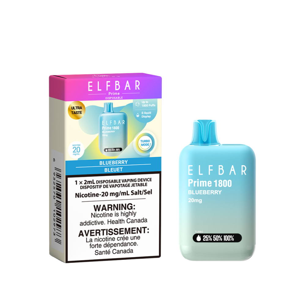 Elf Bar Prime 1800 Puffs Disposable Vape - Blueberry (2mL)