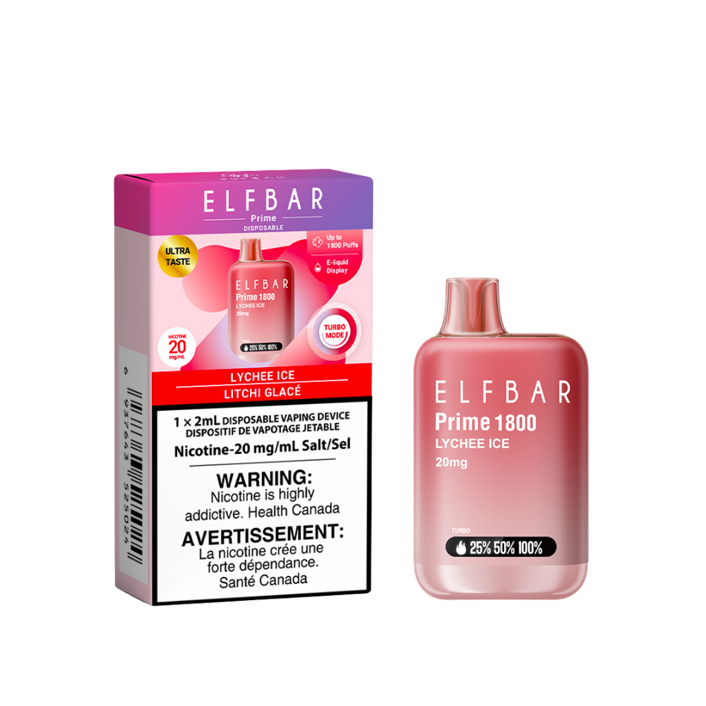Elf Bar Prime 1800 Puffs Disposable Vape - Lychee Ice (2mL)