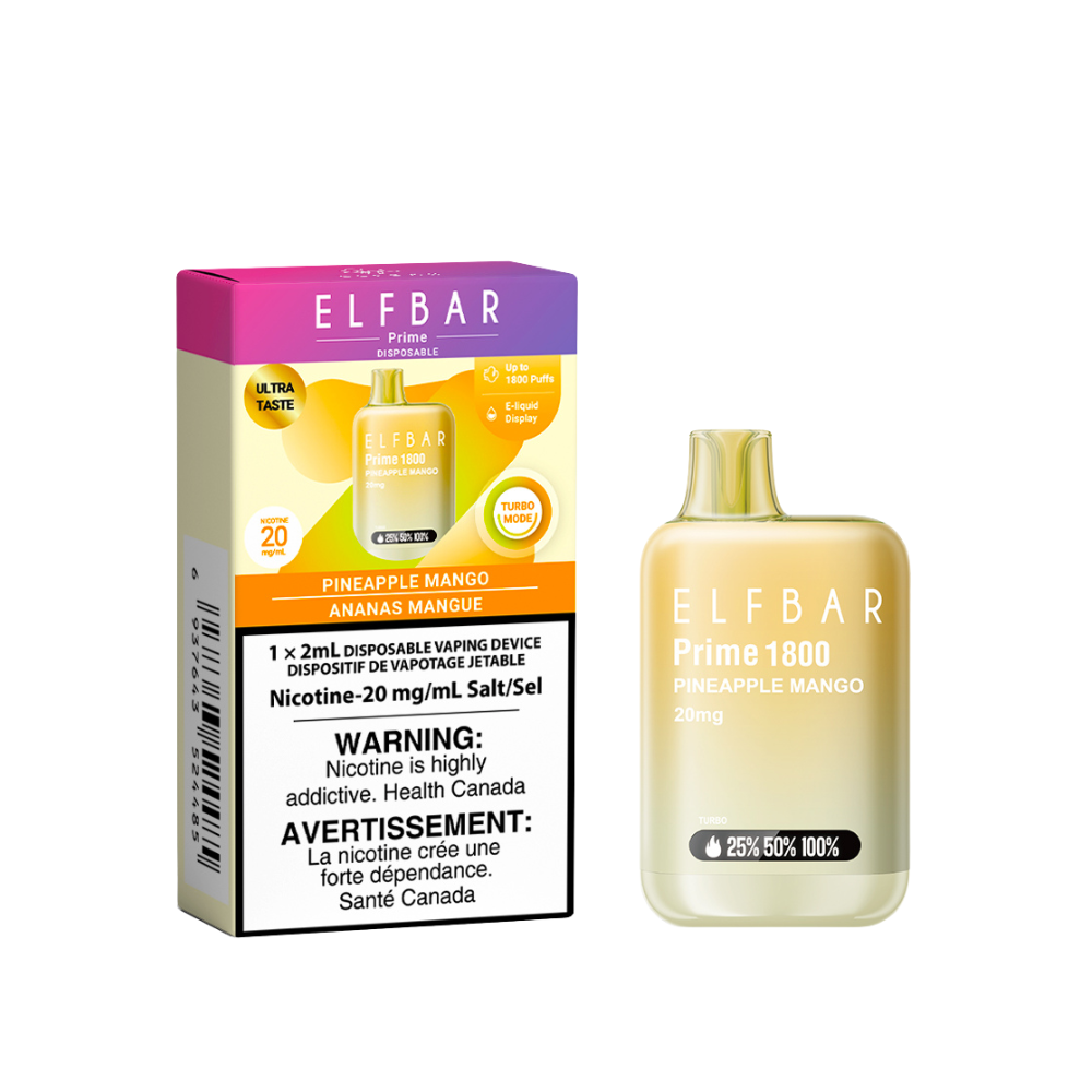 Elf Bar Prime 1800 Puffs Disposable Vape - Pineapple Mango (2mL)