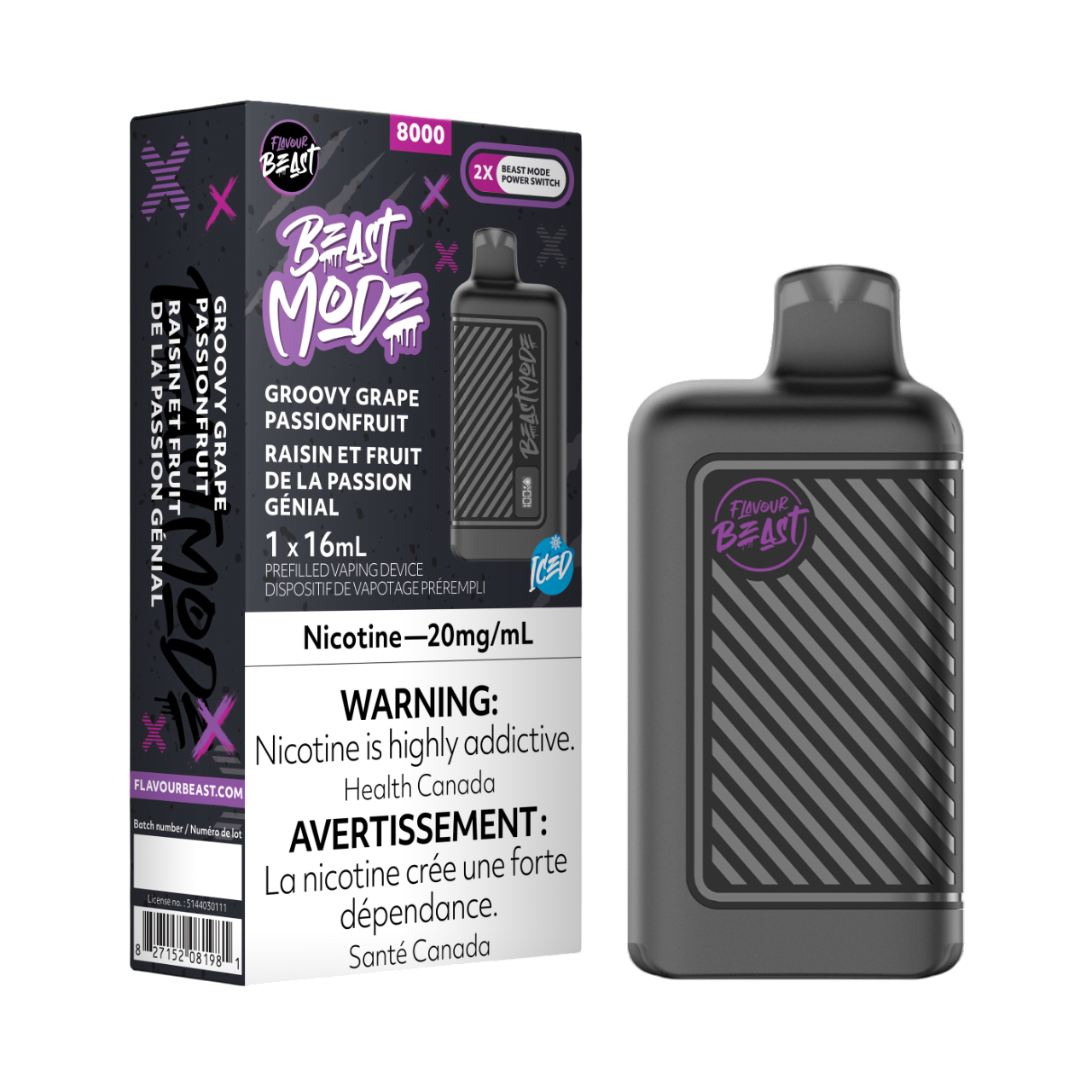 Flavour Beast Beast Mode - Groovy Grape Passionfruit iced