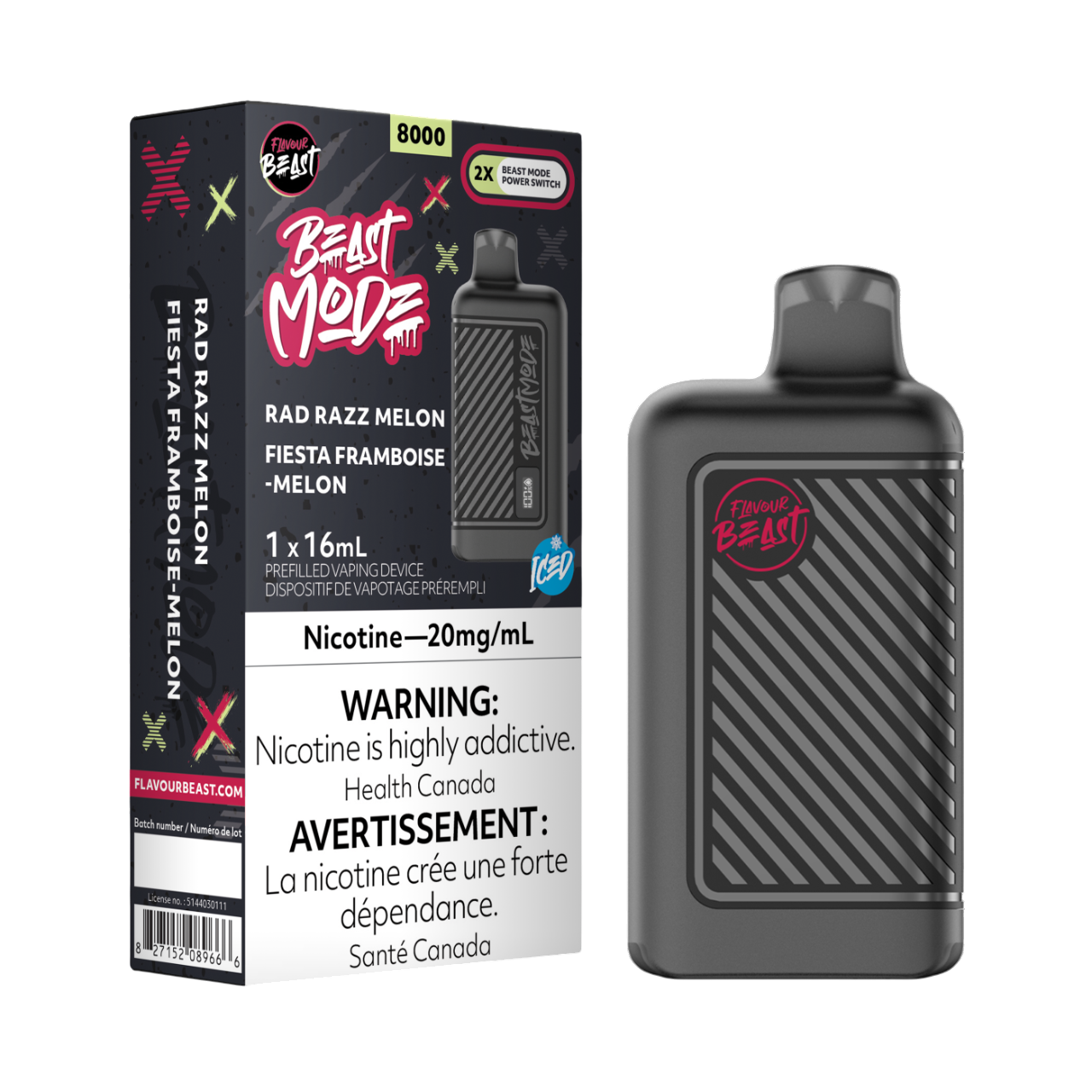 Flavour Beast Beast Mode - Rad Razz Melon Iced