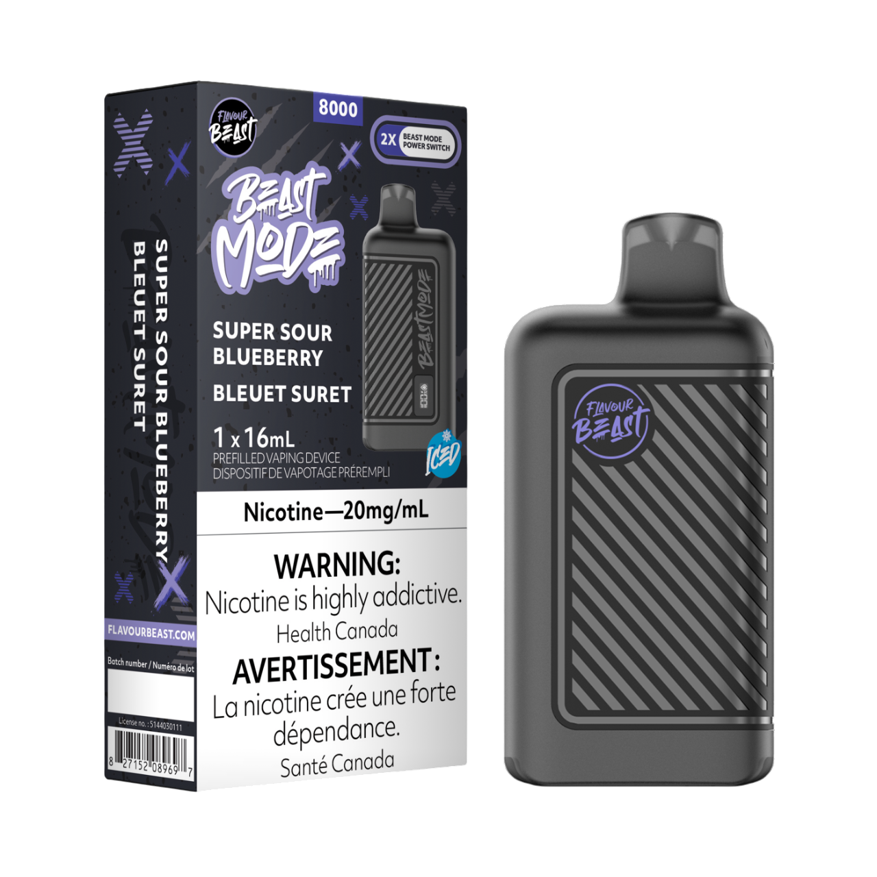 Flavour Beast Beast Mode - Super Sour Blueberry Iced