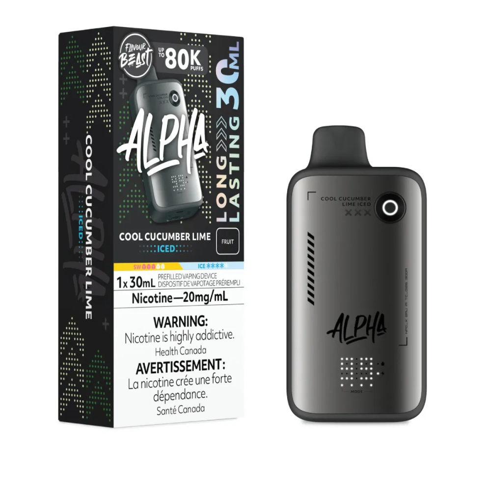 Flavour Beast Alpha Disposable Vape - Cool Cucumber Lime Iced - 80K Puffs - 20mg - 30mL