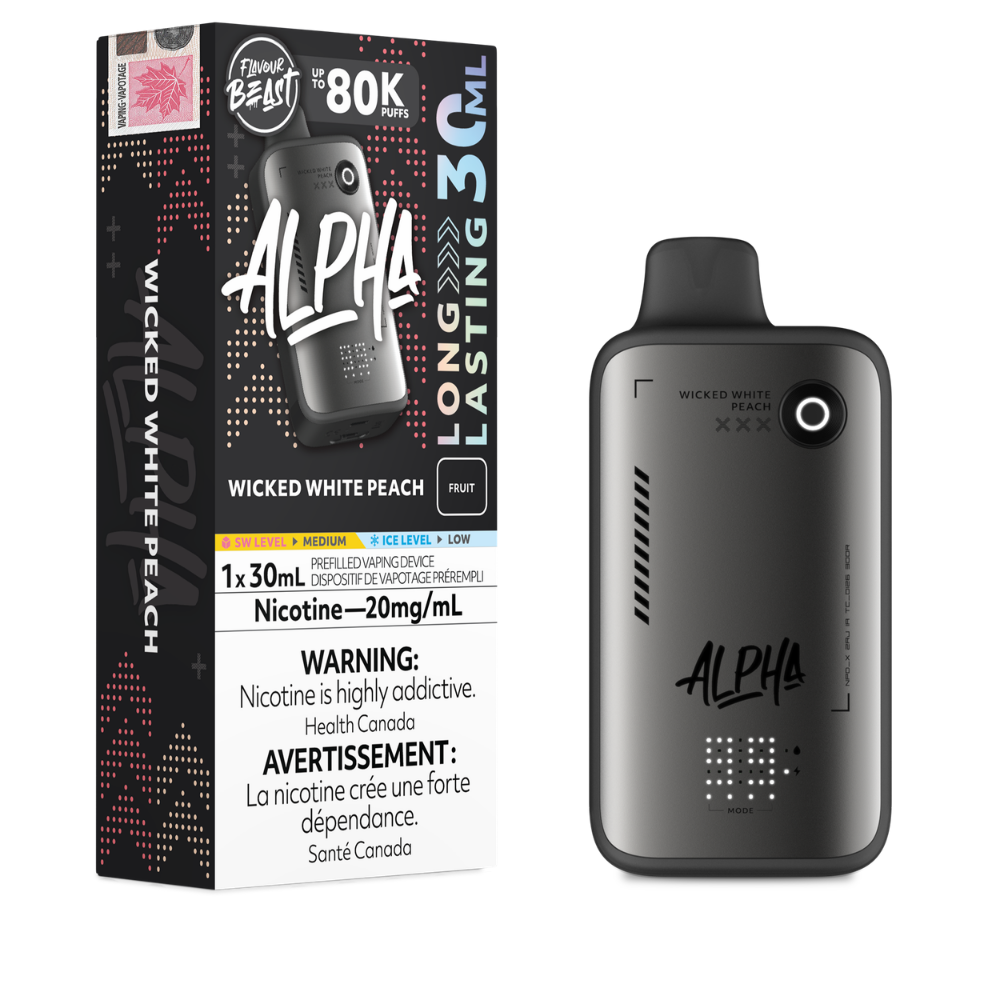 Flavour Beast Alpha Disposable - Wicked White Peach - 80K Puffs - 20mg - 30mL