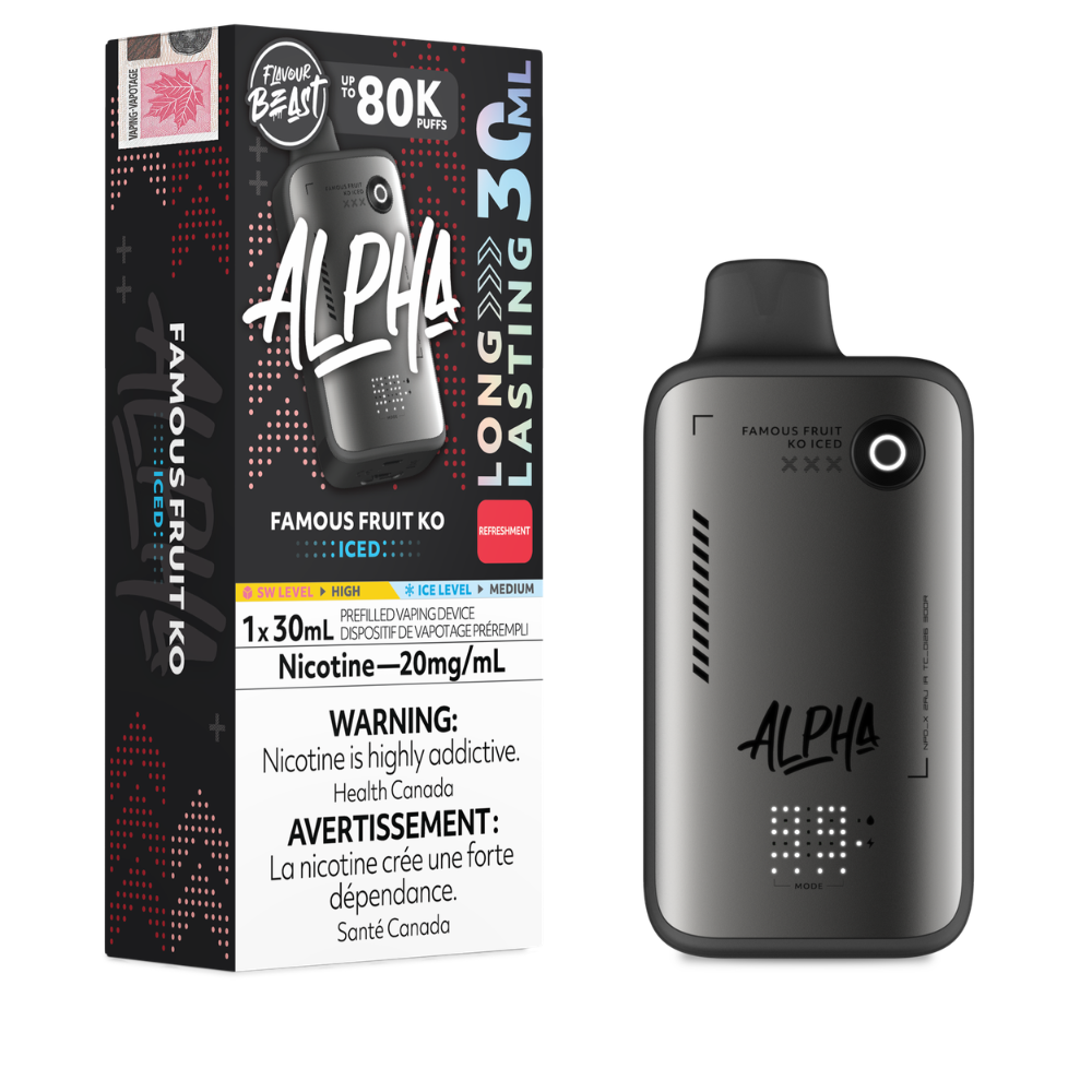 Flavour Beast Alpha Disposable - Famous Fruit KO Iced - 80K Puffs - 20mg - 30mL