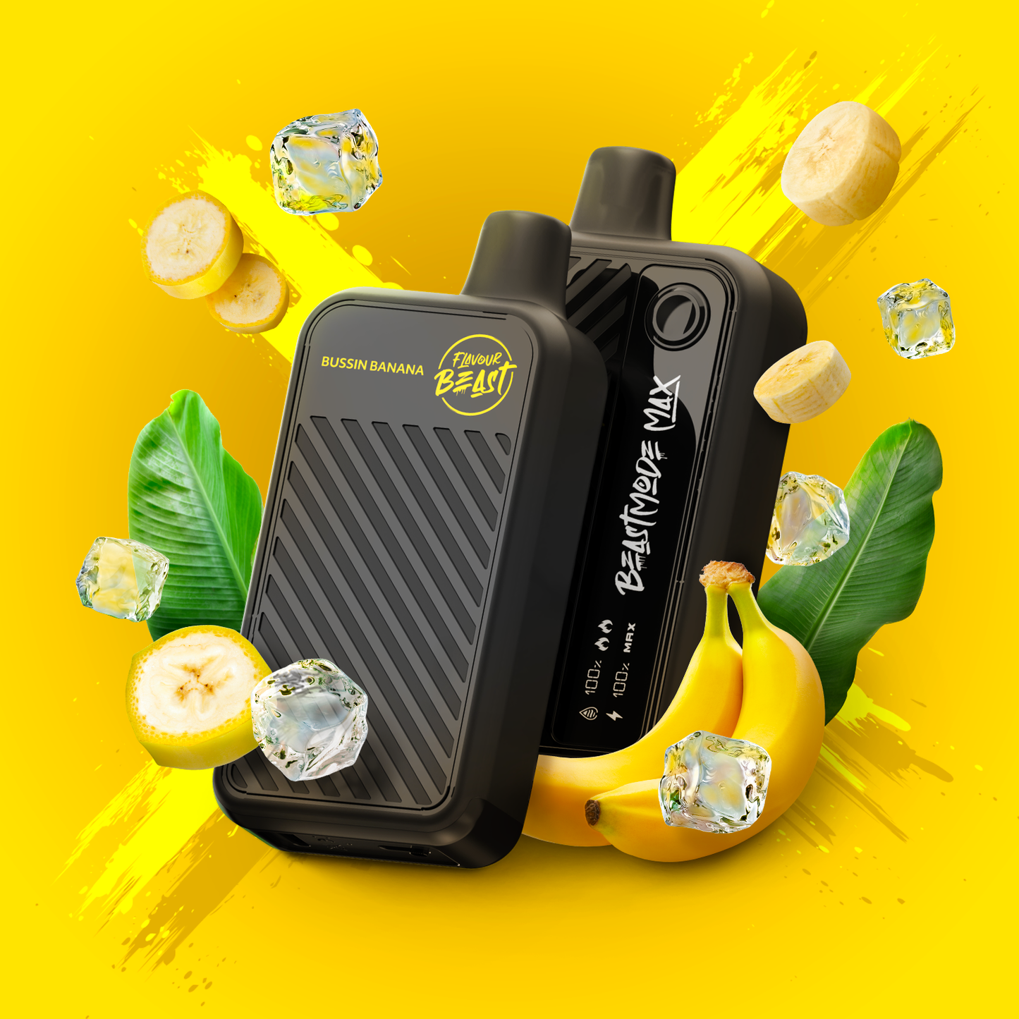 Flavour Beast Beast Mode Max Bussin Banana Iced 18000 Puffs 20mL 20mg