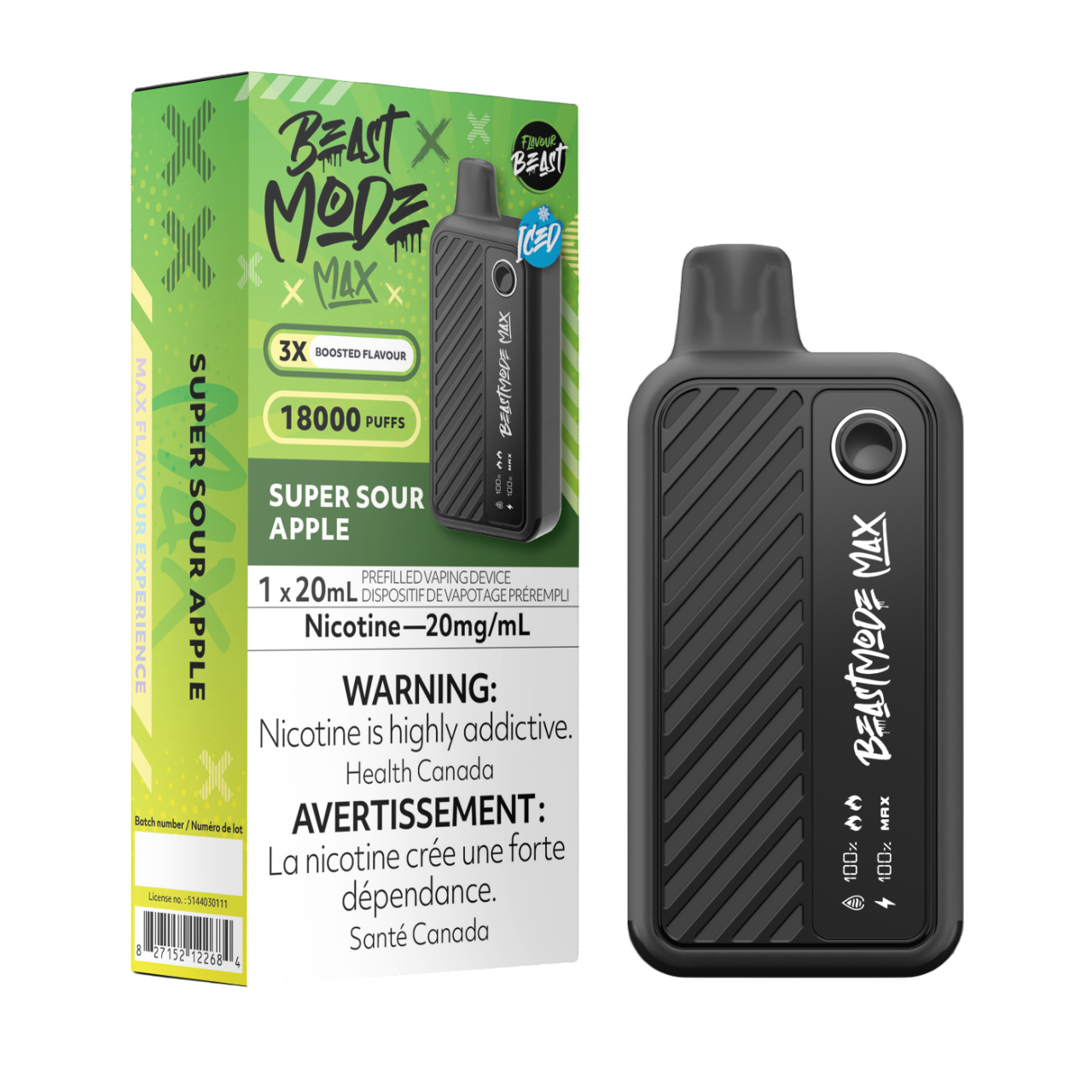 Flavour Beast Beast Mode Max - Super Sour Apple Iced