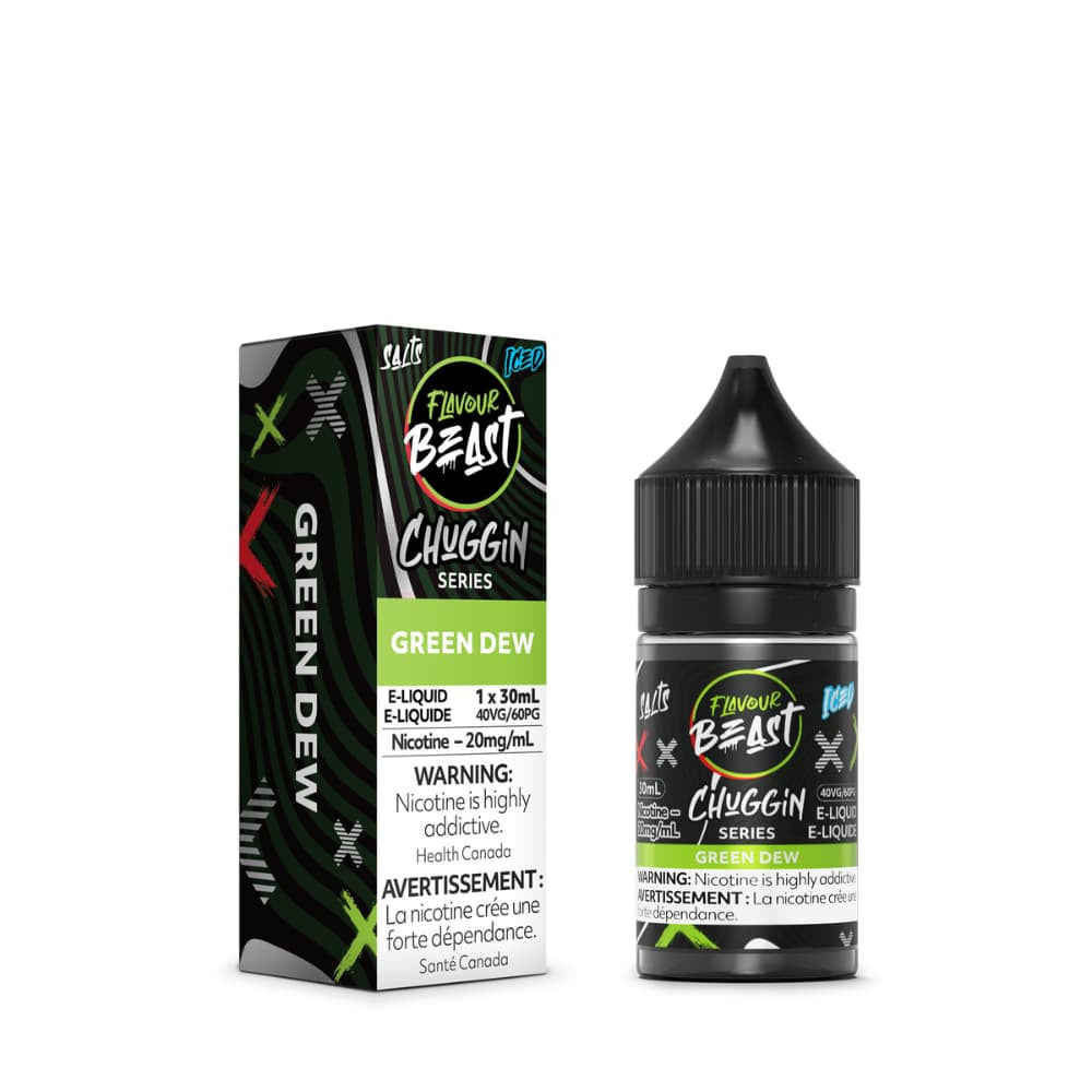 Flavour Beast ICE Salt Nic Vape Juice - Chuggin Green Dew (30ml)
