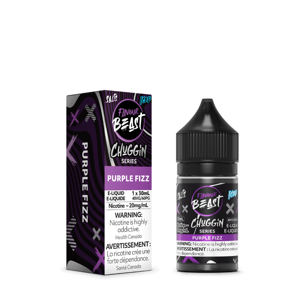 Flavour Beast ICE Salt Nic Vape Juice - Chuggin Purple Fizz (30ml)