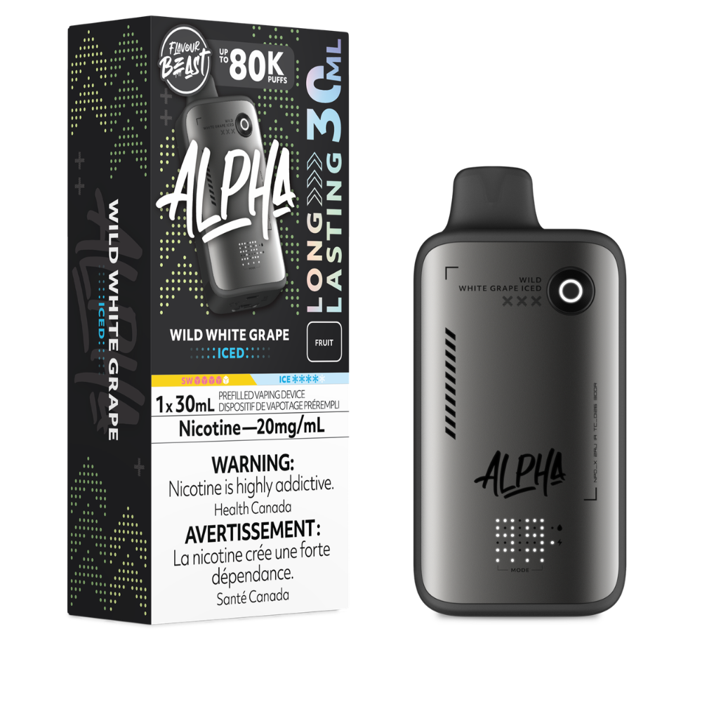 Flavour Beast Alpha Disposable Vape - Wild White Grape Iced - 80K Puffs - 20mg- 30mL