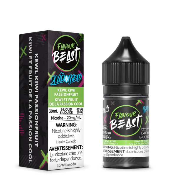 Flavour Beast ICE Salt Nic Vape Juice - Kewl Kiwi Passionfruit (30ml)