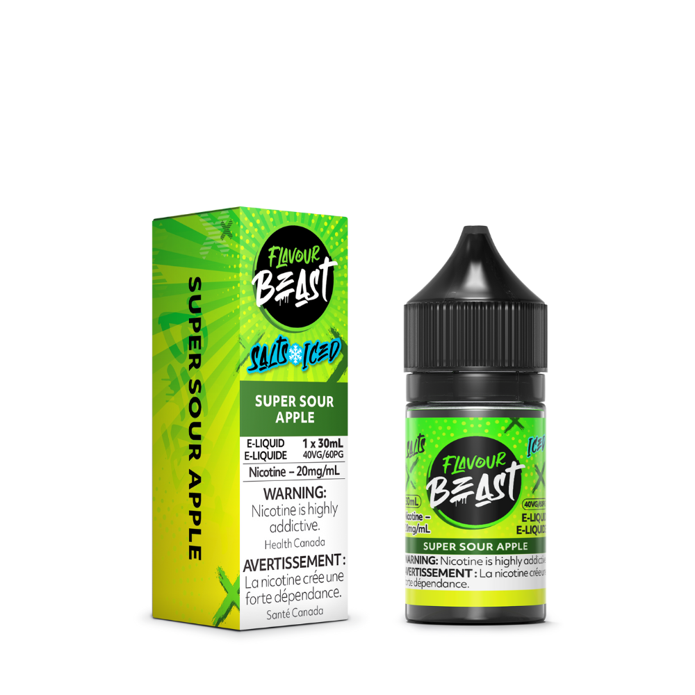 Flavour Beast ICE Salt Nic Vape Juice - Super Sour Apple (30ml)