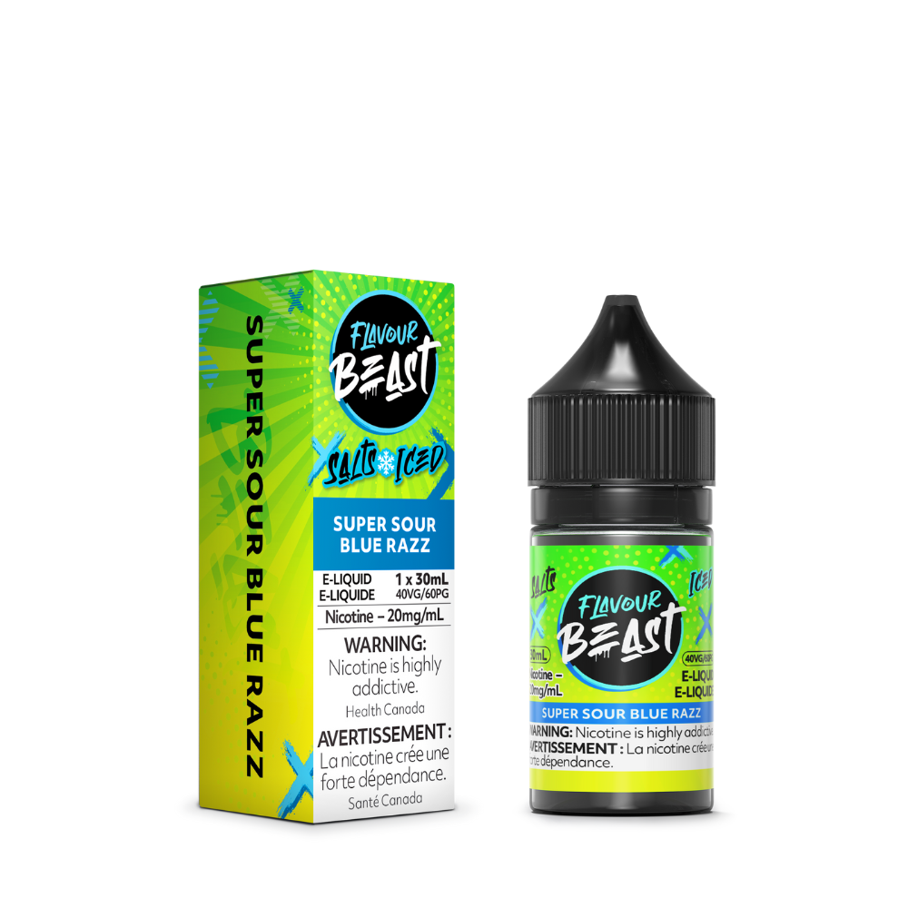 Flavour Beast ICE Salt Nic Vape Juice - Super Sour Blue Razz (30ml)
