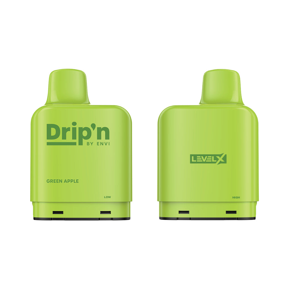 Level X Drip'n Boost G2 Pod 20mL Green Apple 25000 Puffs 20mg