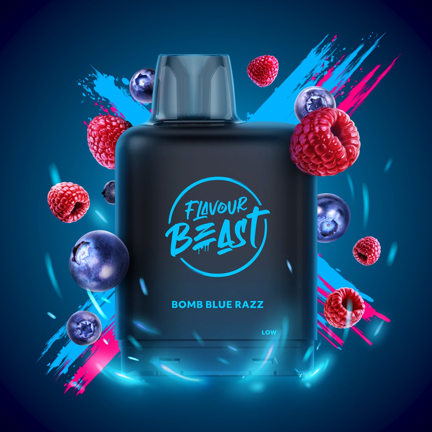 Flavour Beast Level X Pod 20mL Bomb Blue Razz 15000 Puffs 20mg