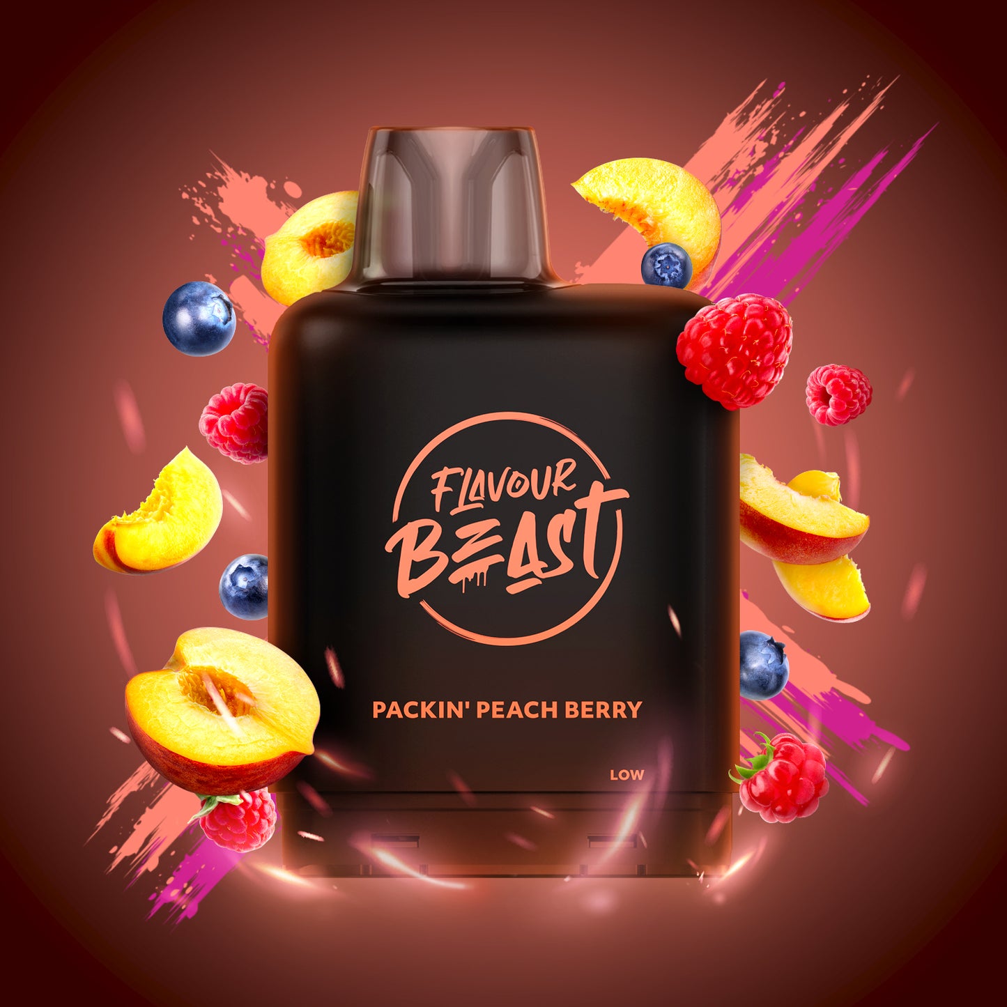 Flavour Beast Level X Pod 20mL Packin' Peach Berry 25000 Puffs 20mg