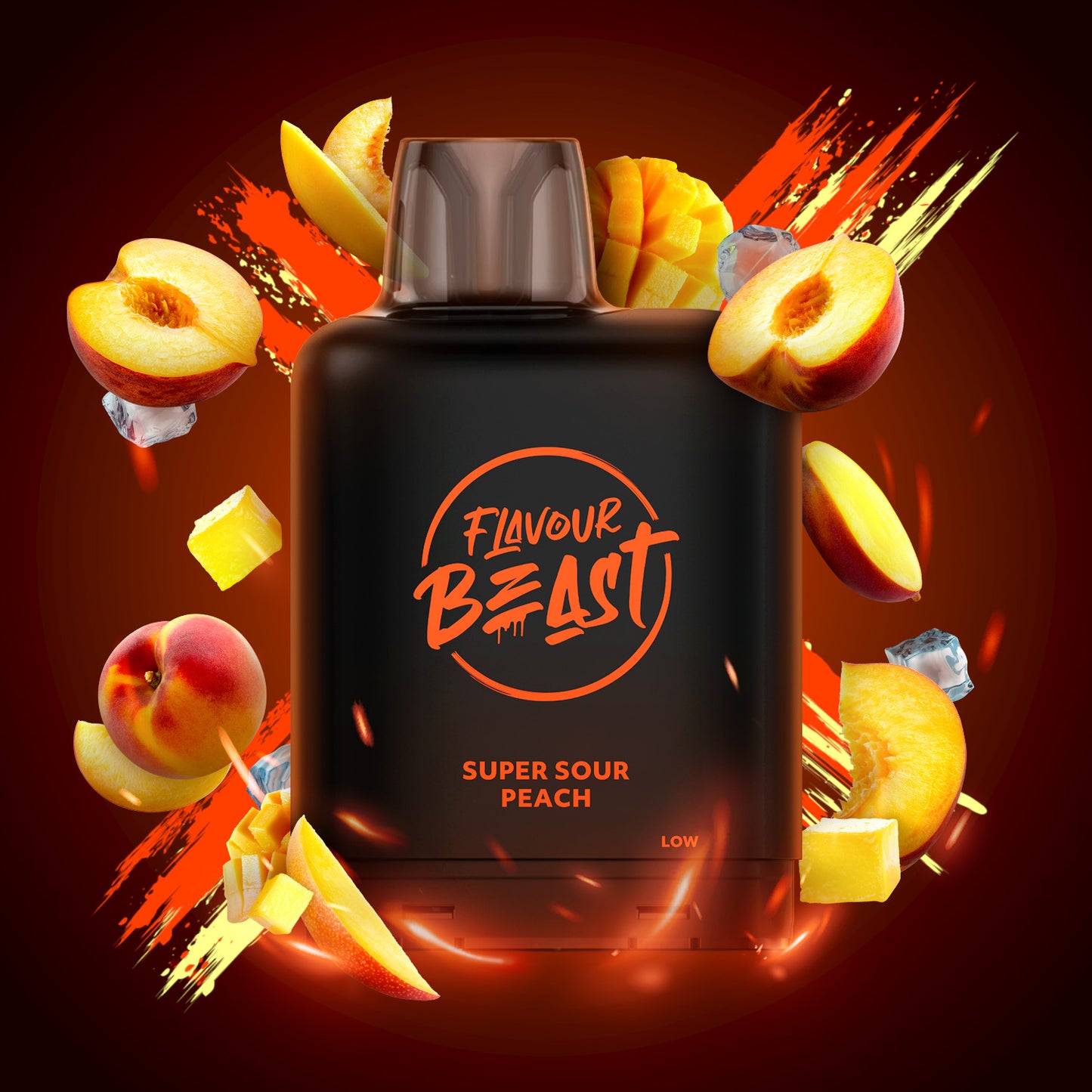 Level X Flavour Beast Boost G2 Iced Pod Super Sour Peach 25000 Puffs 20 mL 20 mg