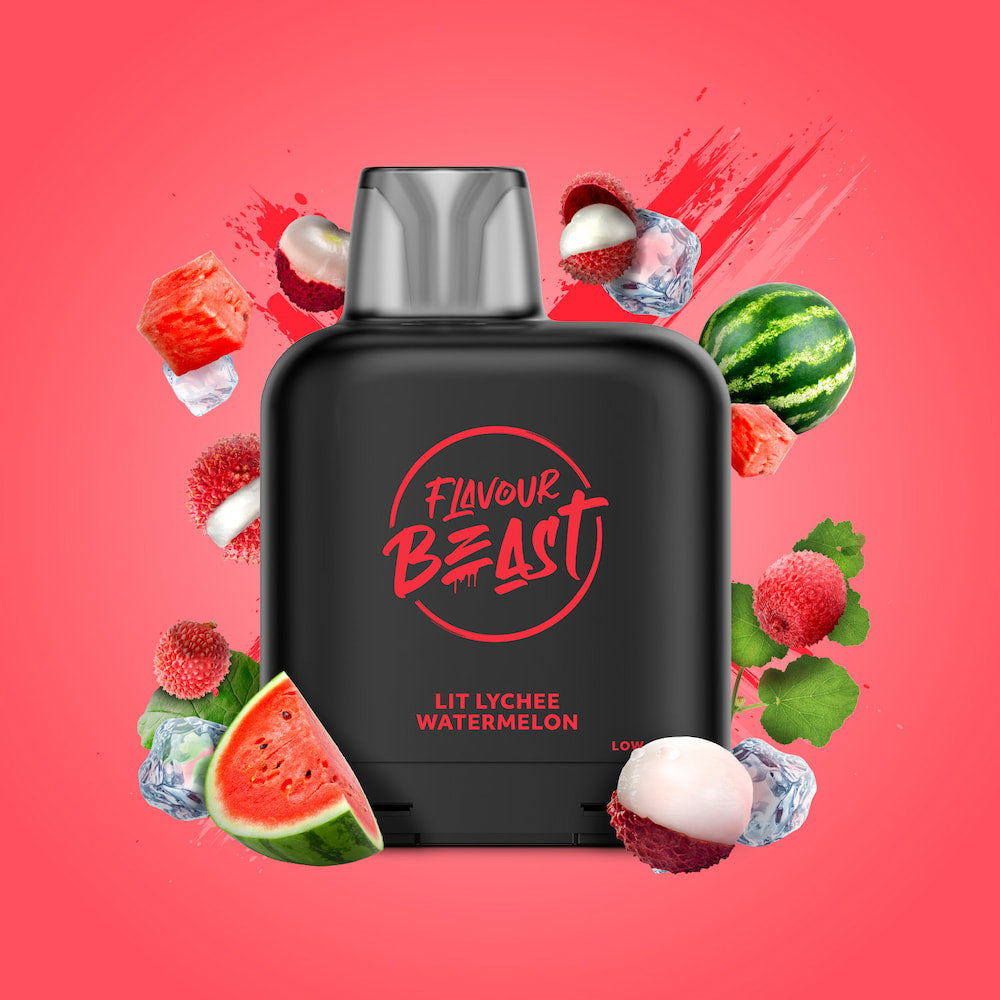 Flavour Beast Level X Pod 20mL Lit Lychee Watermelon Iced 25000 Puffs 20mg