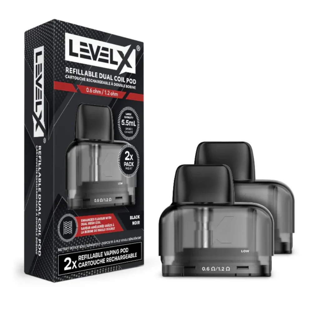 Level X Refillable Pod Dual Coil 0.6 Ohm 1.2 Ohm