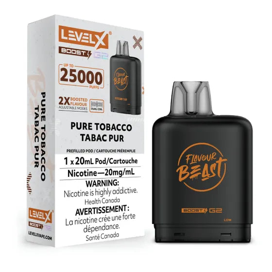 Level X Flavour Beast Boost G2 Vape Pods - Pure Tobacco