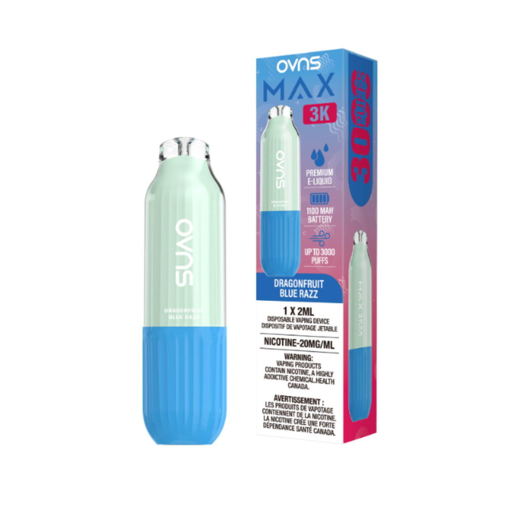 OVNS Max 3K Disposable Vape: Dragonfruit Blue Razz (2mL)