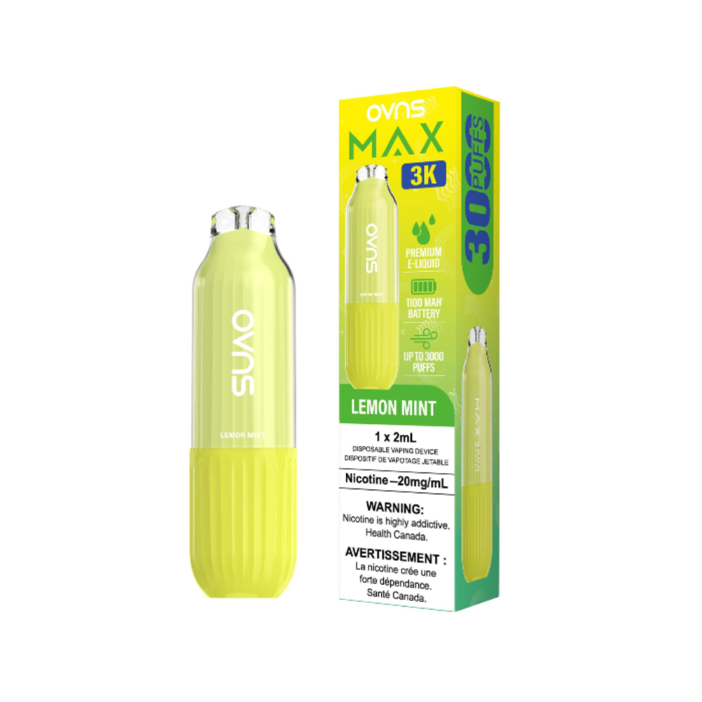 OVNS Max 3K Disposable Vape: Lemon Mint (2mL)