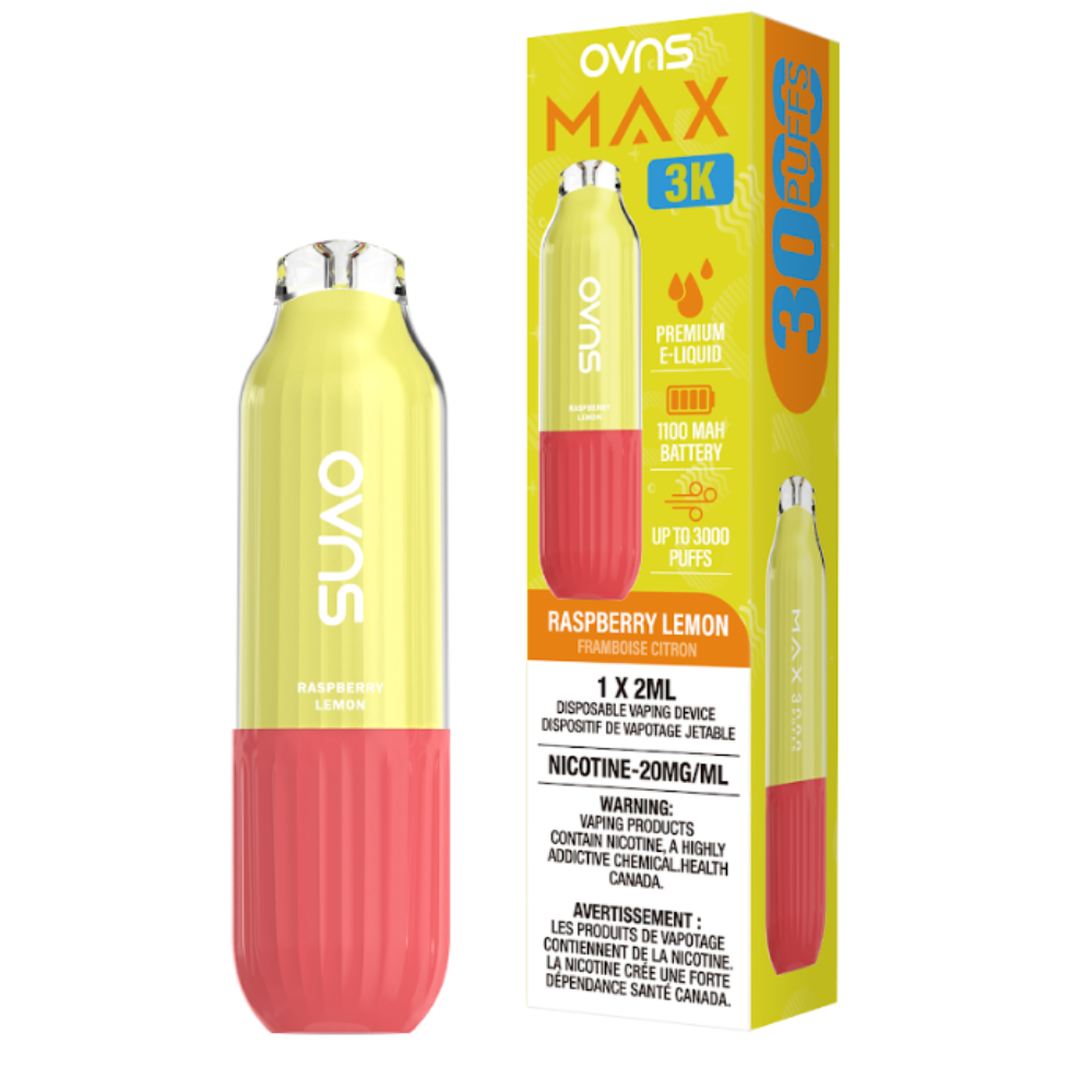 OVNS Max 3K Disposable Vape: Raspberry Lemon (2mL)