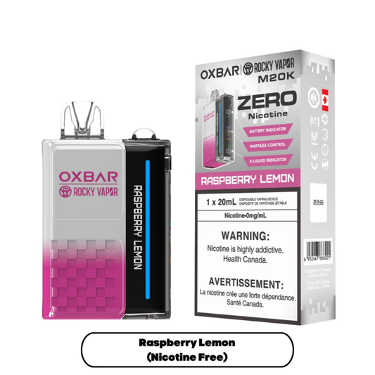 Oxbar M20K Nic Free Disposable Vape - Raspberry Lemon