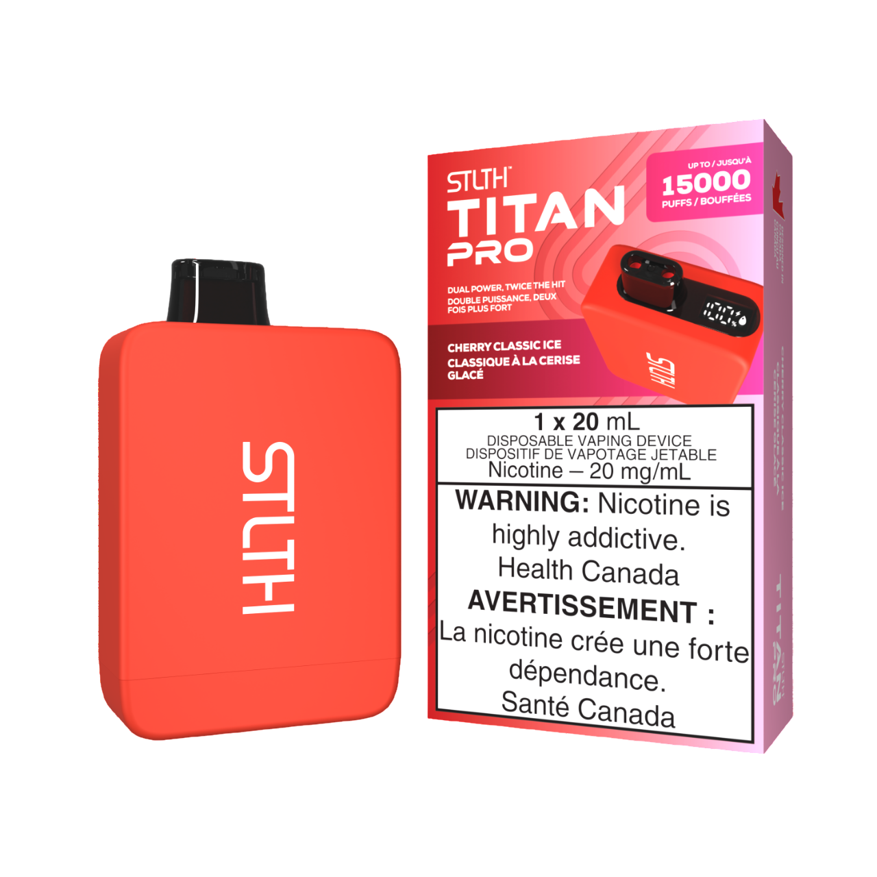 STLTH Titan Pro Disposable Cherry Classic Ice 15000 Puffs 20mg