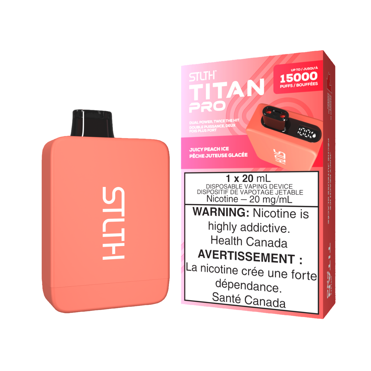 STLTH Titan Pro Disposable Juicy Peach Ice 15000 Puffs 20mg