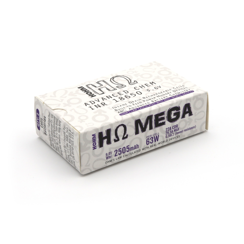 HΩ MEGA 18650 Advanced Chem Batteries 3.6V 1PC