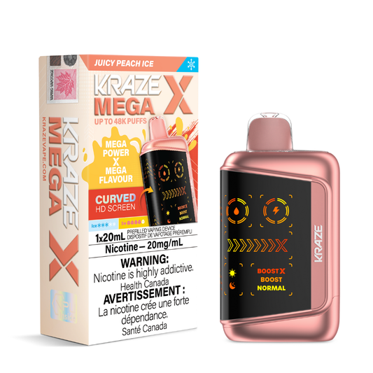 Kraze Mega X 48k Disposable Vape - Juicy Peach Ice