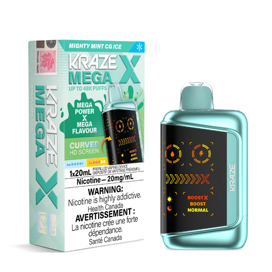 Kraze Mega X 48k Disposable Vape - Mighty Mint CG Ice