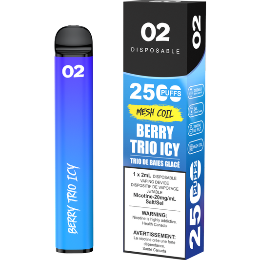 O2 2500 Puffs Disposable Vape - Berry Trio Icy