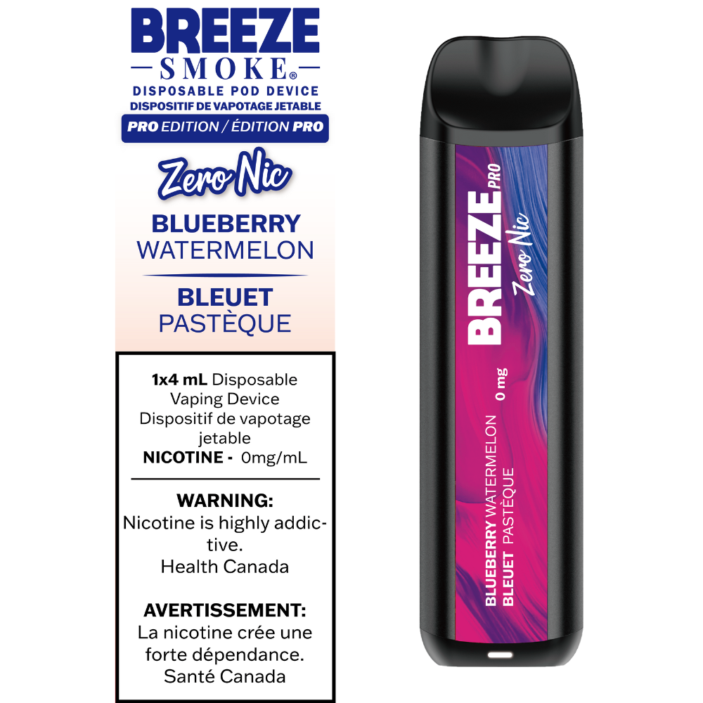 Breeze Pro Nicotine Free - Blueberry Watermelon Puff Vapes Online Breeze Pro Nicotine Free - Blueberry Watermelon Puff Vapes Online