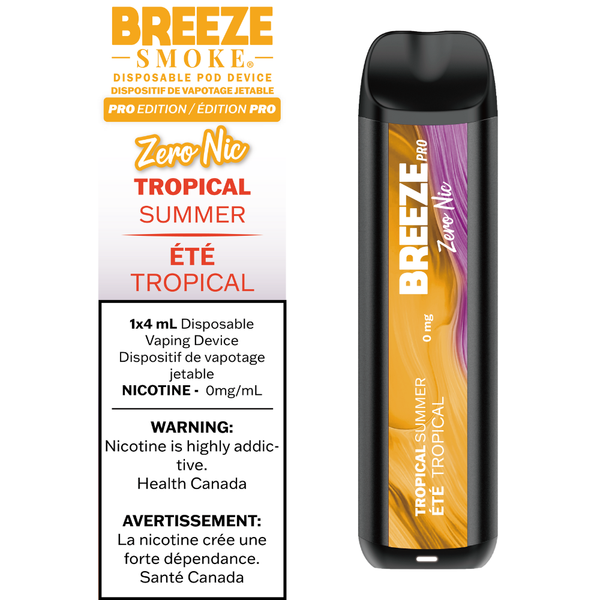 Breeze Pro Nicotine Free - Tropical Summer Puff Vapes Online Breeze Pro Nicotine Free - Tropical Summer Puff Vapes Online
