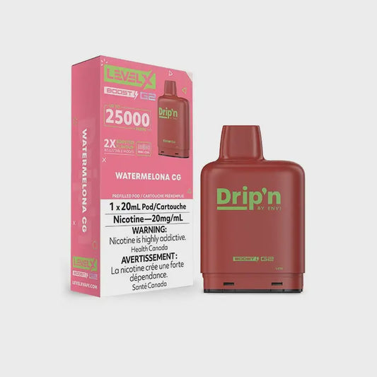 Drip'n Boost G2 Level X Pod 20mL Watermelona G 25000 Puffs 20mg