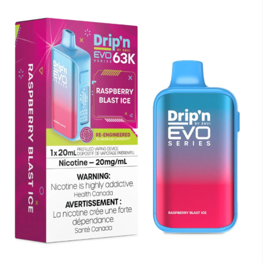 Drip'n by Envi Evo Series 63k Disposable Vape - Raspberry Blast Ice