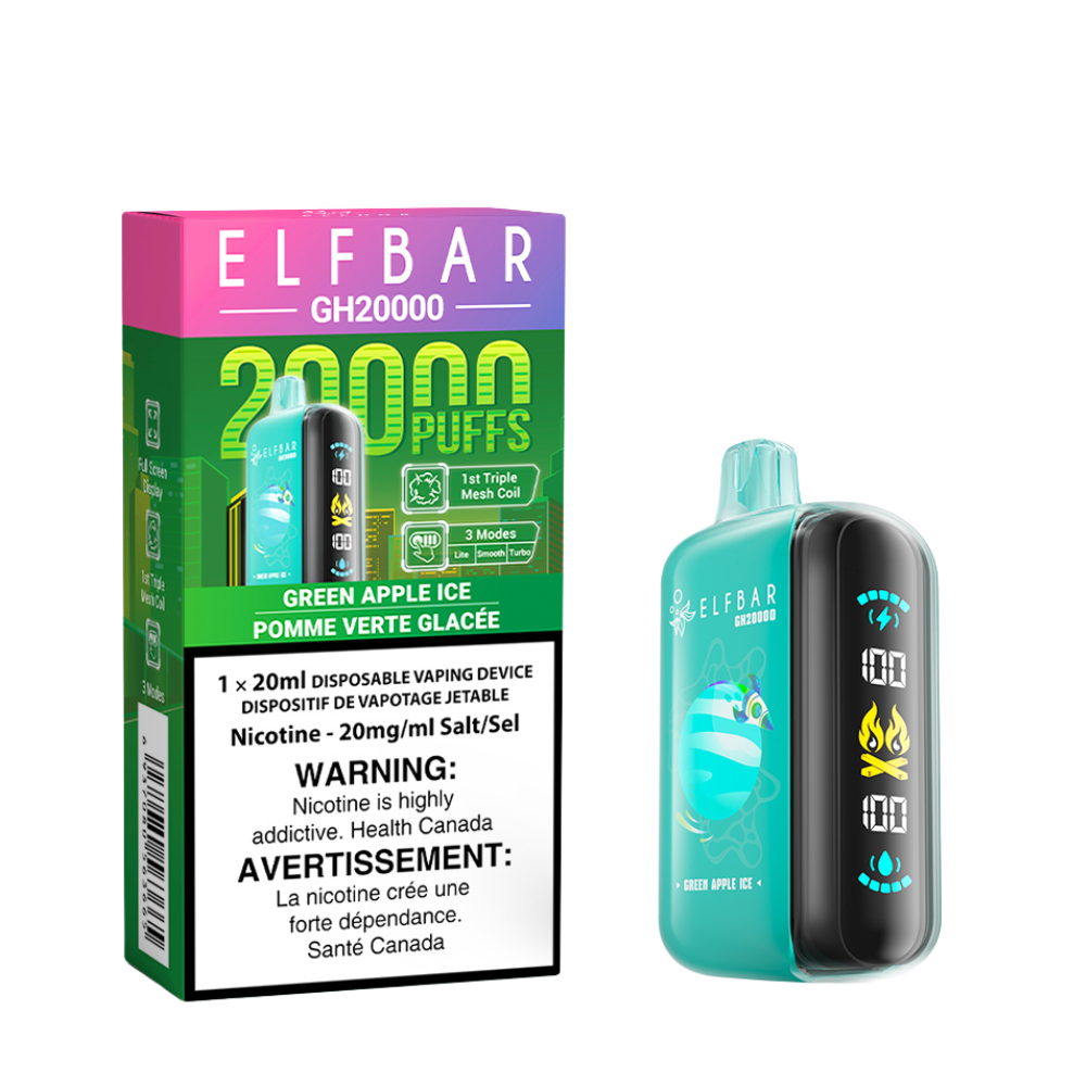 Elf Bar GH20000 Green Apple Ice 20mL 20000 Puffs 20mg