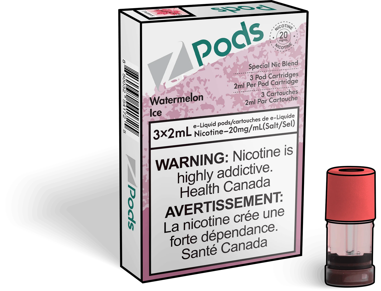 Z PODS Watermelon Ice 3 x 2mL Pods 400 Puffs