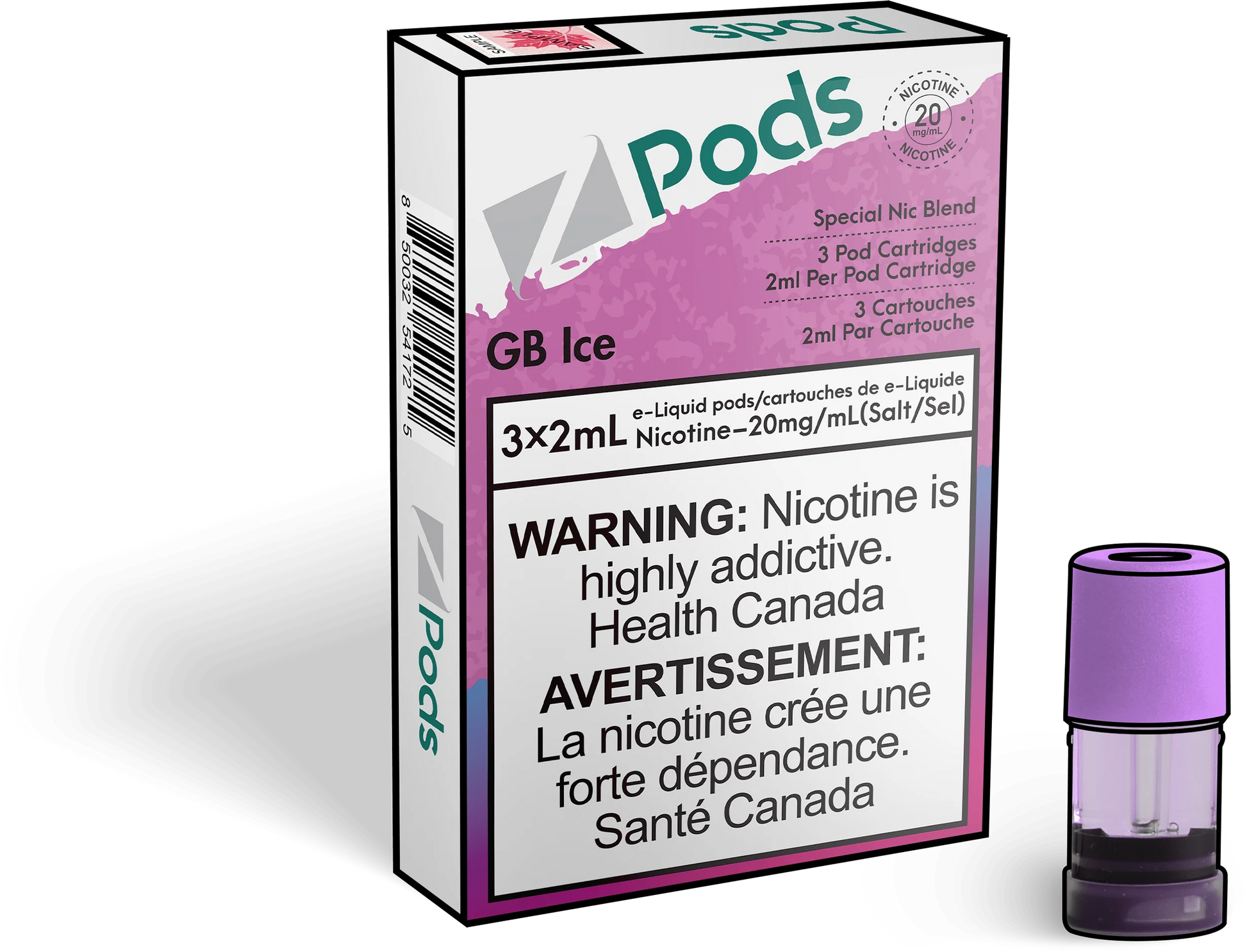 Z PODS Wiggly B Ice (GB Ice) 3 x 2mL Pods 400 Puffs